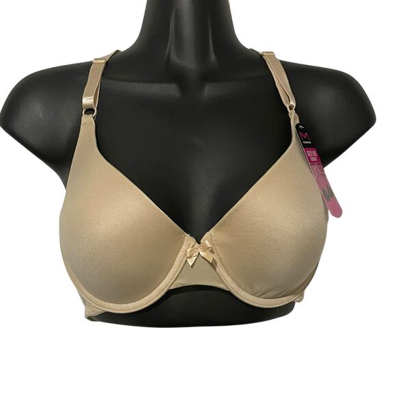 Maidenform Womens Bra Size 38C Lightly Lined Demi T Shirt Bra Underwire Beige - Picture 1 of 10